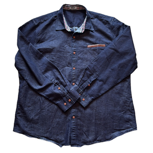 COOFANDY Denim Shirt Mens XXL Modern Fit Long Sleeve Casual Button Down Shirt